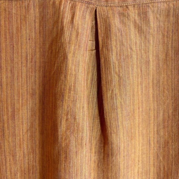 ESKANDAR Sz  1 (vanity) Dress Tunic Mao Collar Patch Pockets 100% Linen Unlined - Picture 7 of 9